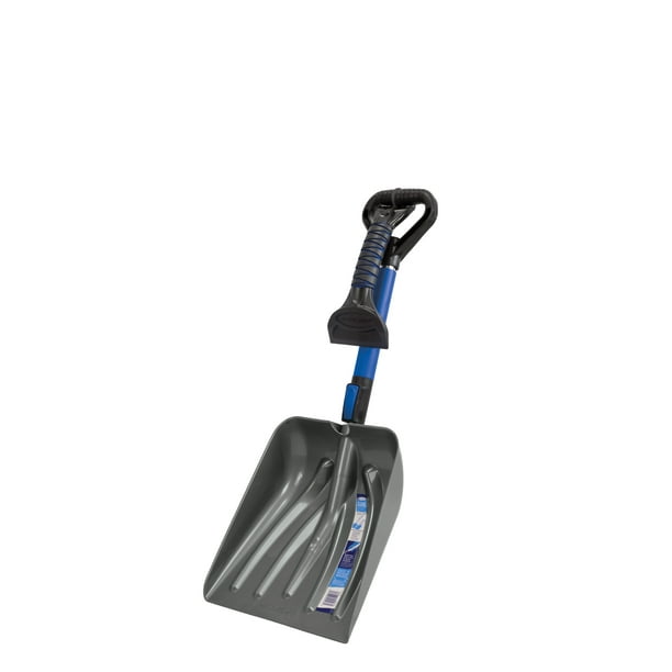 Suncast 11in. Telescoping Blue Car Shovel and Arched Ice Scraper Combo