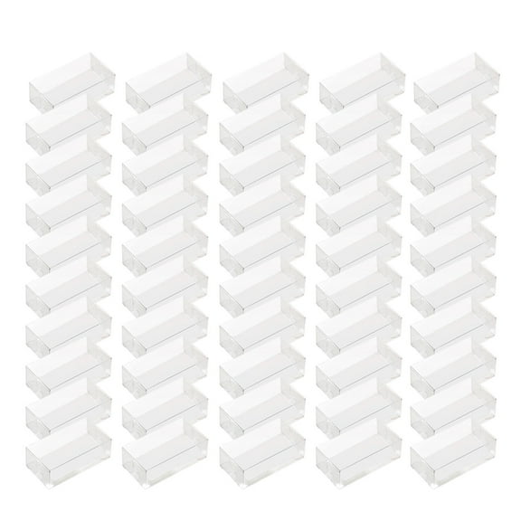 tegongse 50 Pieces Transparent Macaron Container Clear Plastic Dessert Packaging Boxes for Birthdays and Weddings Bakery Supplies