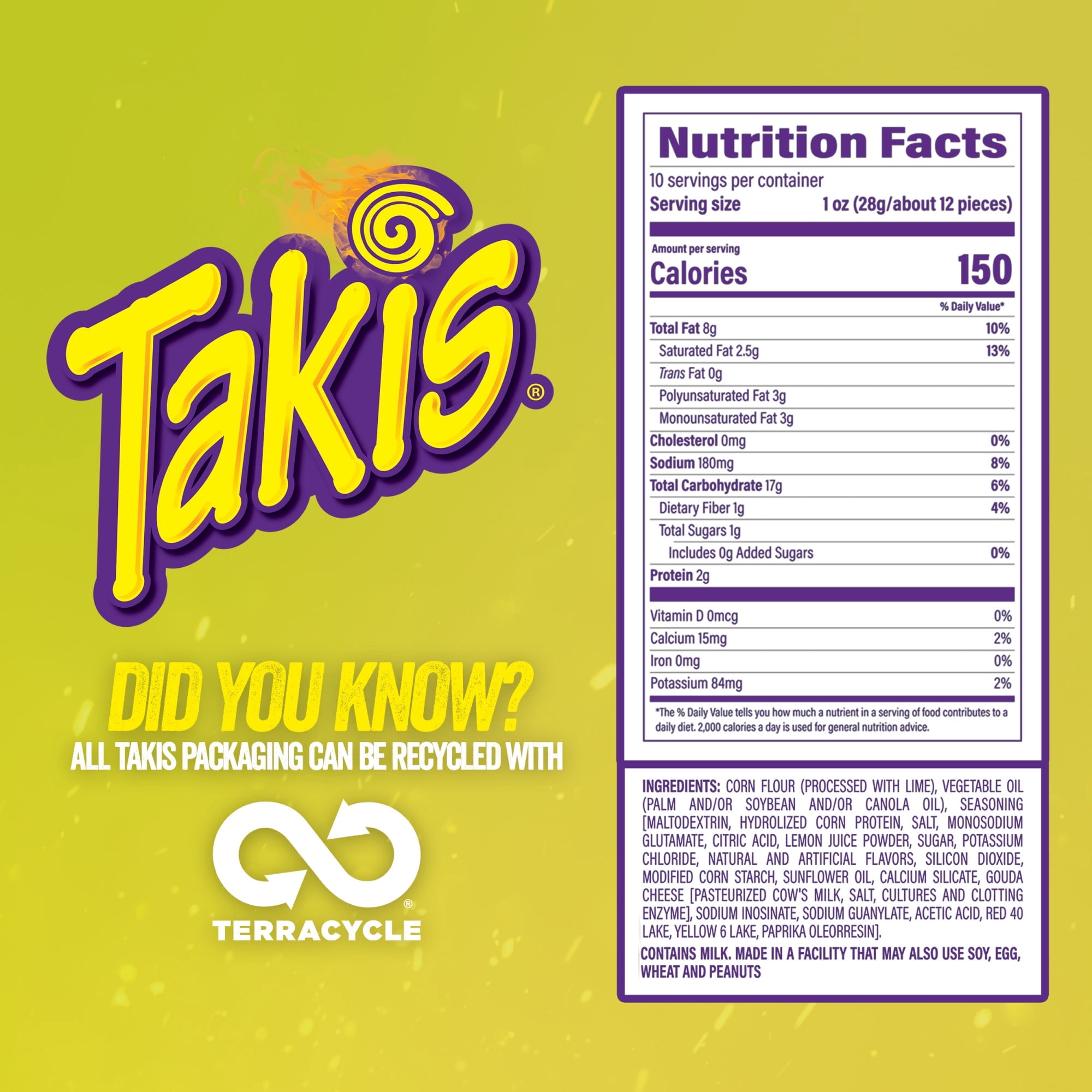 Takis Chile Limon Rolled Chips, Hot Chili & Tangy Lime Snack, 9.9 oz Bag With Olive Green Bowl By ValueNest
