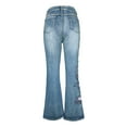 thumbnail image 4 of Noarlalf Women's Pants Women Retro High Waisted Micro Elastic Slim Embroidered Micro Jeans Womens Jeans, 4 of 8