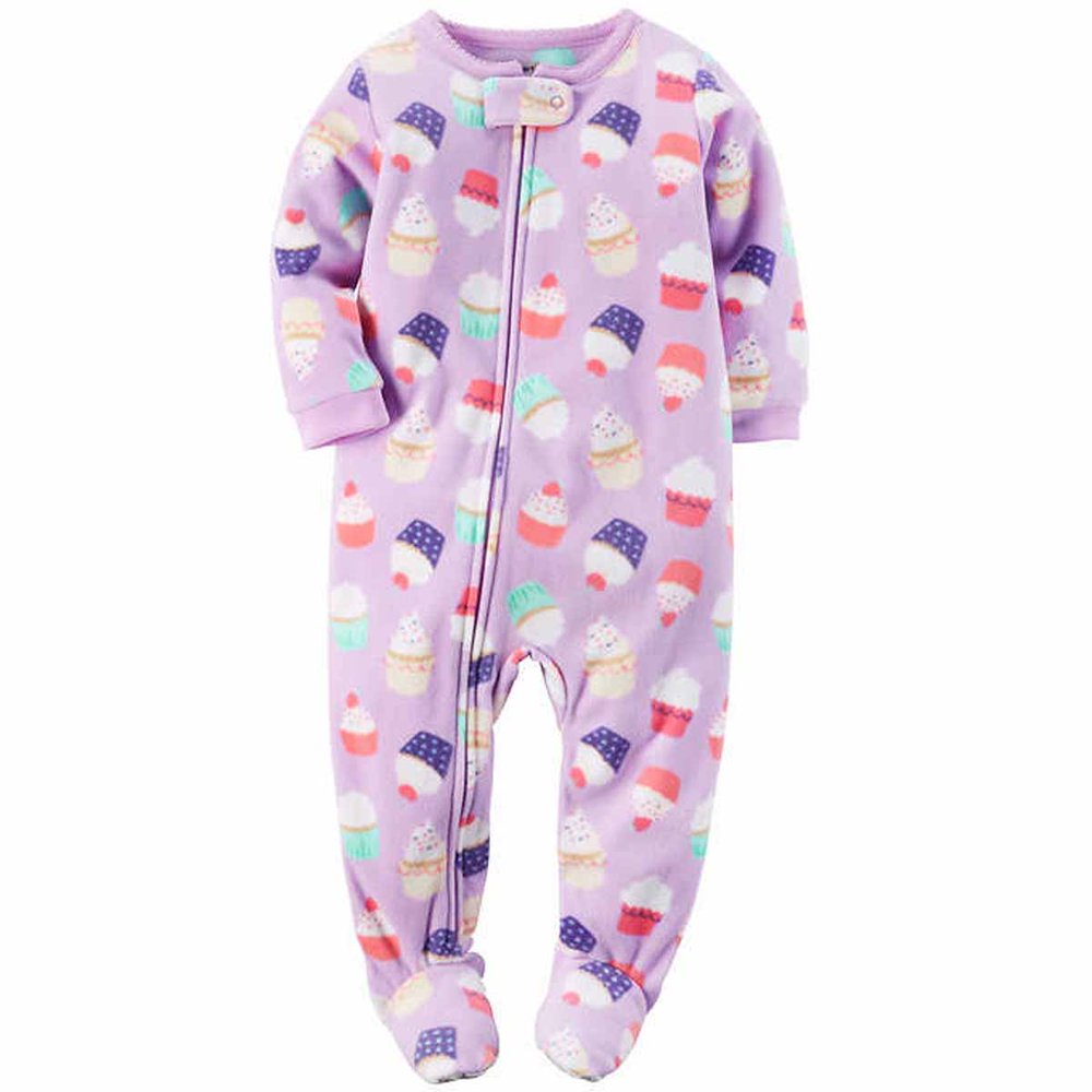 Carter's Carters Girls 1 Piece Footed Sleeper Zip Up Fleece Pajama