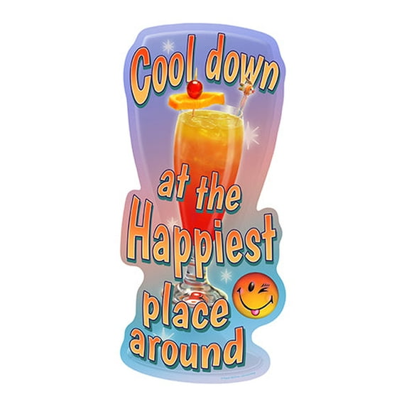 Cool Down At The Happiest Place Around Novelty Sign | Indoor/Outdoor | Funny Home Décor for Garages, Living Rooms, Bedroom, Offices | SignMission personalized gift Wall Plaque