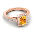 thumbnail image 3 of 2.95 Carat Natural Diamond Citrine Gemstone Luxurious Anniversary Ring for Ladies Solid 14K Rose Gold Size 4.5 by Diamond-Capitals, 3 of 8