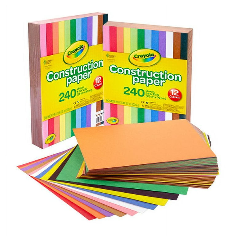 2 packs of 240 Crayola Construction Paper in 12 Assorted Colors 480 9x12  Sheets