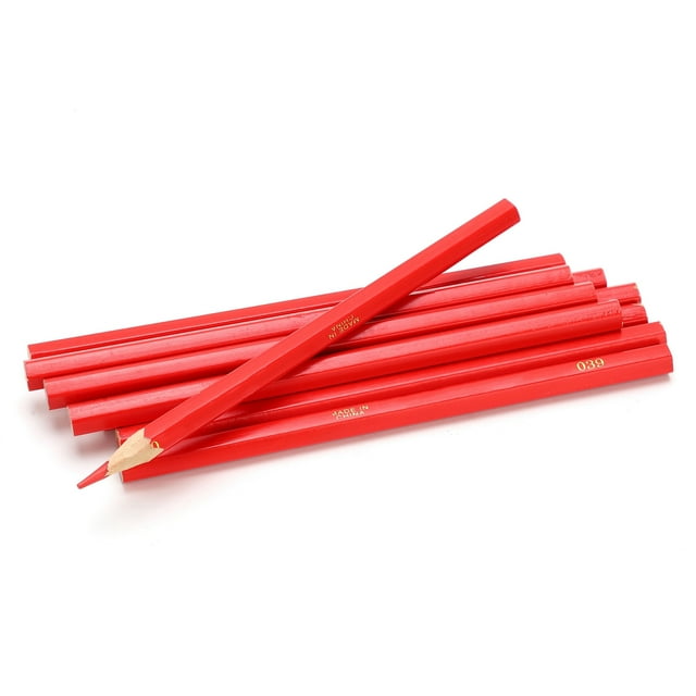 Lápices para carpintería, 10 unidades, lápiz de carpintero rojo, lápices de marca de carpintero, lápiz de respuesta rápida