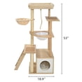 thumbnail image 3 of Vibrant Life 7-Level 53" Natural Wood Cat Tree with Condo, Ladder, and Acrylic Hammock, Beige, 3 of 9