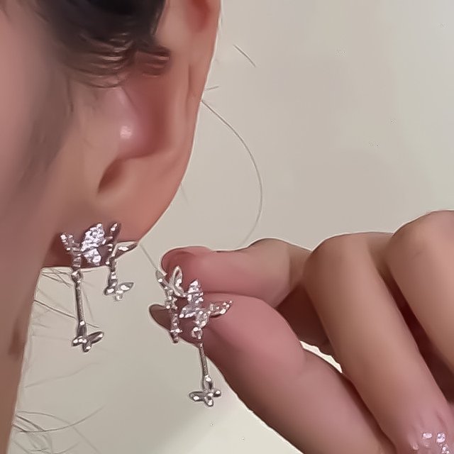 Pendientes de botón con forma de estrella de mango y lazo de circonita, estilo elegante, ligeros, de lujo, de alta calidad