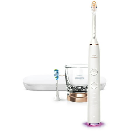 Philips Sonicare Diamondclean Smart 9300 Electric Toothbrush, Sonic Toothbrush with App, Pressure Sensor, Brush Head Detection, 4 Brushing Modes and 3 Intensity Levels, Rosegold, Model HX9903/65