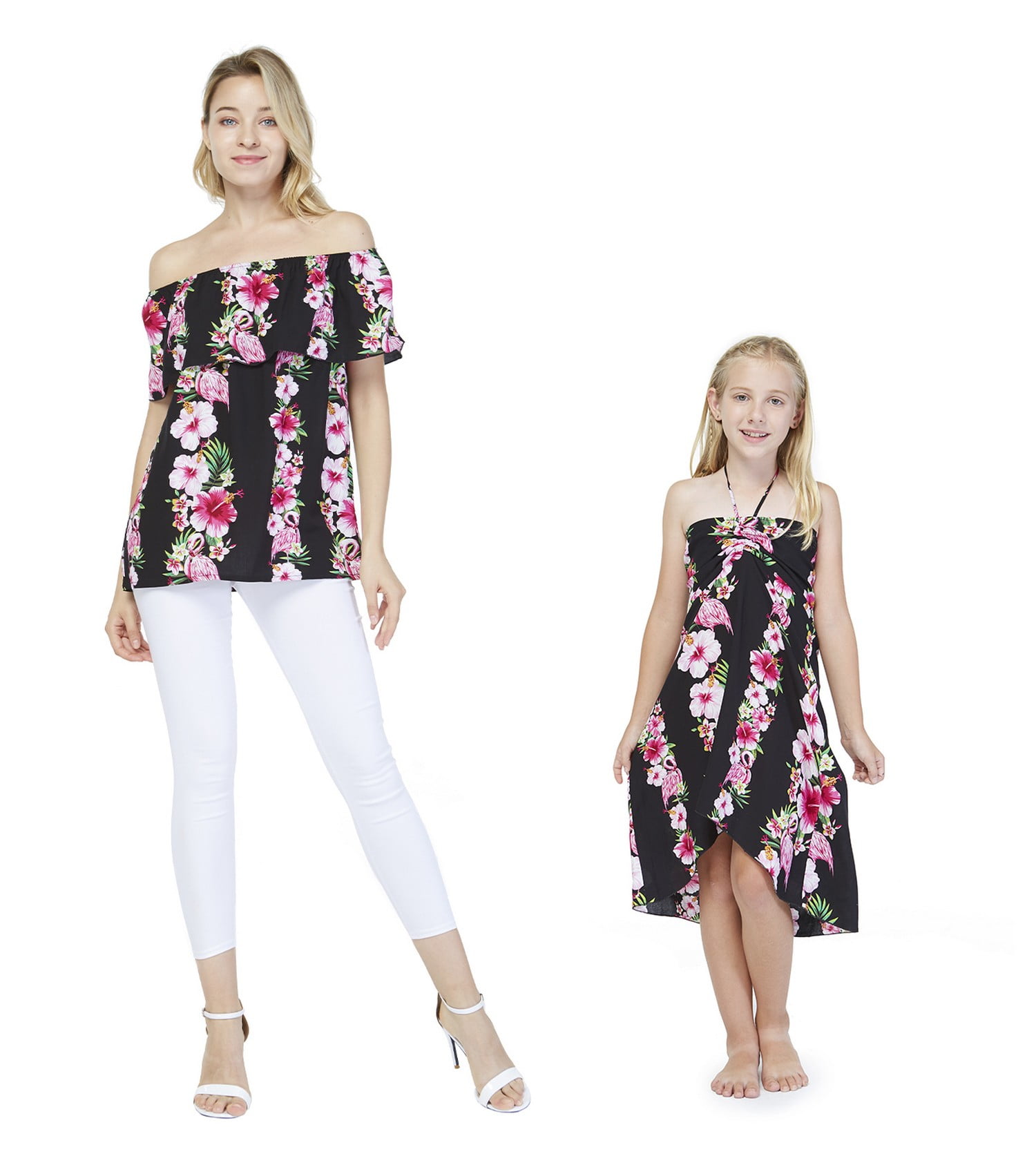 off shoulder hawaiian dress