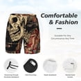 thumbnail image 3 of Naloa Gothic Eastern Floral Skull Print Men Swim Trunks with Compression Liner ,Board Shorts,Men's Swim Shorts with Drawstring and Elastic Waistband-Medium, 3 of 6