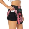 thumbnail image 1 of Balery Ribbon With Angel Wings Pantalones cortos deportivos para mujer con forro y dos bolsillos, elásticos, para entrenamiento, gimnasio, yoga-Medium, 1 of 7