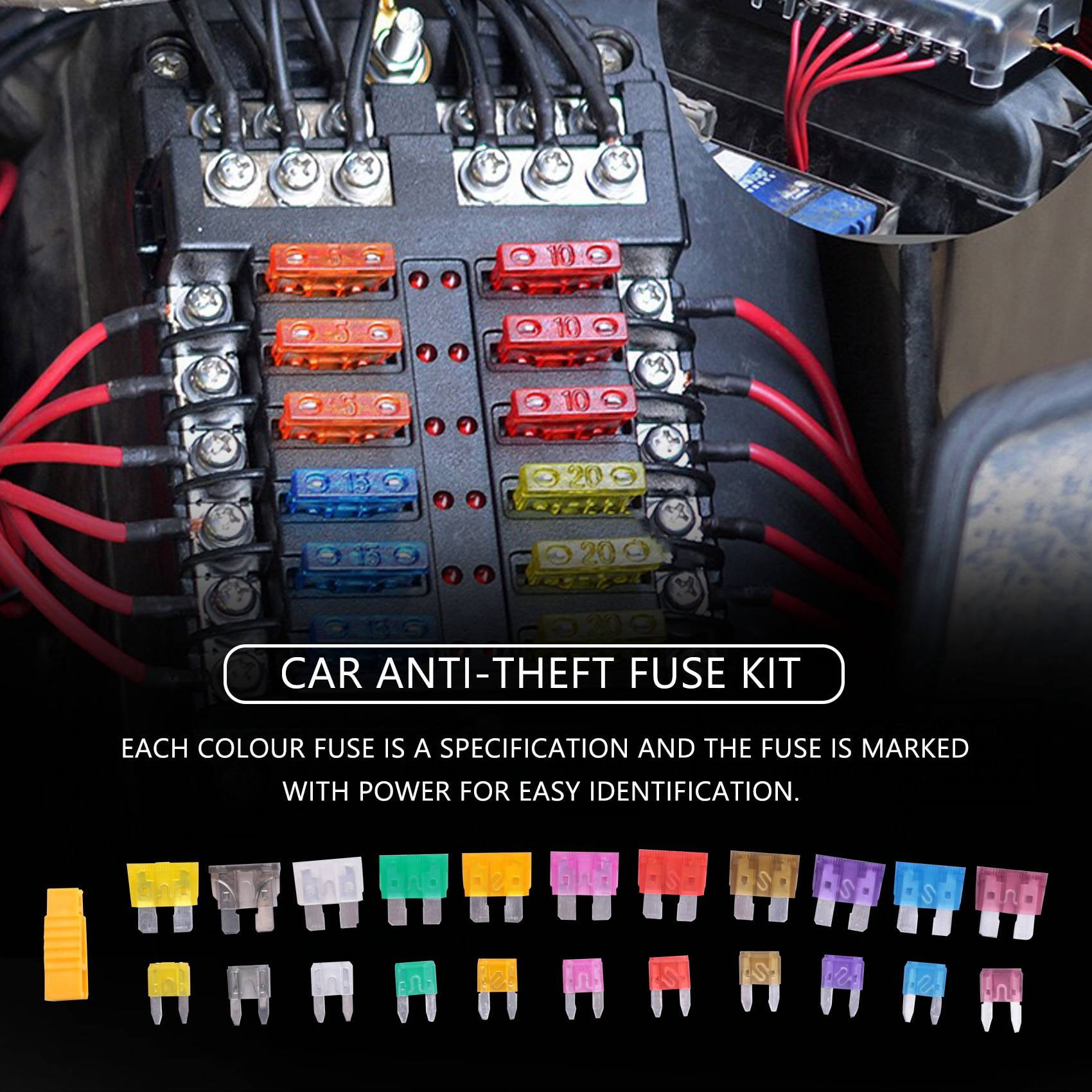 240Pcs Car Mini Fuse Plug Fuse Splitter Fuse Kit (2A /3A /5A /7.5A /10A