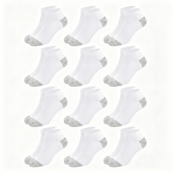 OQRKI 12 Pairs Kids Socks Boys Girls Unisex Athletic Low Cut Half Cushion Ankle Socks for Kids 2-15 Years Old, Boys Socks 6-8 Years Old