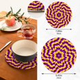 thumbnail image 3 of SKYSONIC Halloween Spiral Yellow Purple Pot Holders Trivets, 2 Pcs Heat Resistant Trivets, Cotton Thread Weave Mats for Hot Pads Pans Pot Bowl Teapot for Kitchen Decor, 3 of 7