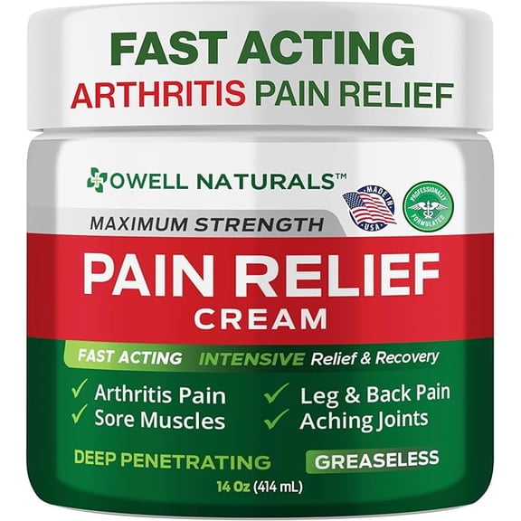 OWELL NATURALS Deep Penetrating Pain Relief Cream, 14 fl oz