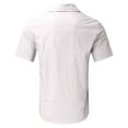 thumbnail image 4 of Yuncity Polo T Shirts For Men Casual Button Up Linen Shirt Everyday Wear Loose Fit Solid Color Fall Tee Shirts Mens Xxxxxl, 4 of 5