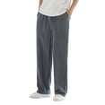 thumbnail image 2 of Men’s Linen Casual Pants Summer Thin Wide Leg Straight Barrel Loose Fit Trousers, 2 of 4