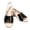 Black, variant on CHICVOMEY Dressy Peep Toe Sandals for Womens Low Chunky Heel with Faux Leather Toe Slingback Wedding Party Casual Slip On Shoes