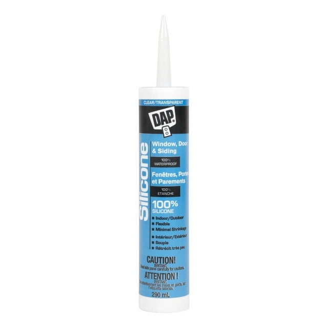 DAP Scellant pour Fenêtre et Porte 100 % Silicone Transparent, 290 ml, Transparent, DAP Scellant pour Fenêtre et Porte 100 % Silicone 290 ml, Transparent