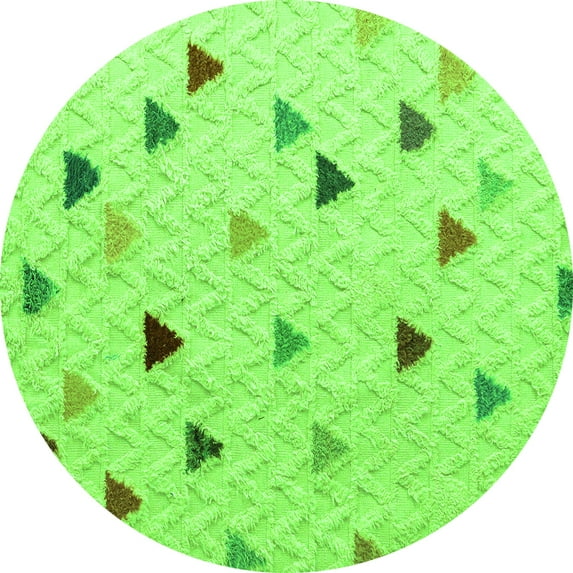 Ahgly Company Indoor Round Solid Green Modern Area Rugs, 7' Round