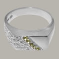 thumbnail image 5 of LBG British Made 18k White Gold Natural Peridot Mens band Ring - 33 size options - Size 12, 5 of 6
