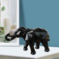 thumbnail image 4 of Estatua de elefante abstracto Adorno de resina Decoración geométrica de Negro Sunnimix Estatua de elefante, 4 of 7