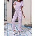 thumbnail image 5 of Ekouaer 2 Pack Pajamas for Women Set Short Sleeve Sleepwear Top and Pants Pjs Soft Printed Lounge Sets with Pockets, 5 of 7