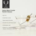 thumbnail image 3 of Viski Crystal Martini Glasses, Heavy Base Cocktail Glasses, 7.5oz, Set of 2, 3 of 9