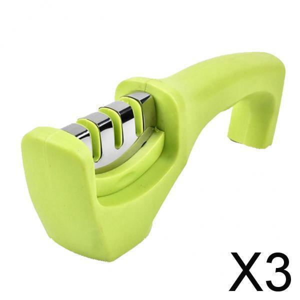 3xKitchen Chef r de cuchillos Herramienta de manual Antideslizante Verde 3 piezas