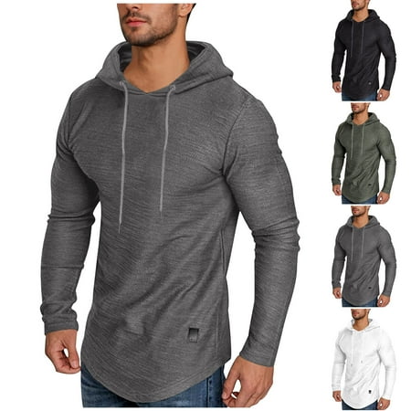 BXINGOHAI Men s Thin Hooded Upf 50+ Sun Protection T Shirts Long Sleeve Athletic Fishing Shirts Clearance Sale Black M