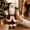 A001- A, variant on Freestanding Santa Claus Plush Figure with Vintage Rustic Design and Teddy Bear, Red and Gray, for Living Room Mantel Display, Christmas Decoration