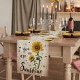 thumbnail image 2 of Table Runners 70 Inches Long Dress Scarves, Vintage Sunflowers Farmhouse Coffee/Dining/Kitchen Table Decor, Holiday Table Runner, Spring Summer Retro Bees Yellow Floral 13x70 Inch, 2 of 9