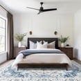 thumbnail image 3 of ADecor Washable Rug 5x7, Vintage Distressed Floral Area Rug for Living Room, Large Soft Non-Slip Low Pile Stain Resistant Indoor Carpet for Bedroom, Dining Room, Hallway, Office, Entryway - Blue, 3 of 7