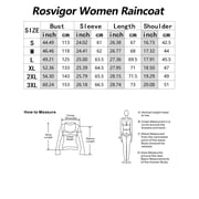 Rosvigor Womens Waterproof Raincoat Lightweight Color Block Jackets Windproof Hooded Jacket with Pockets