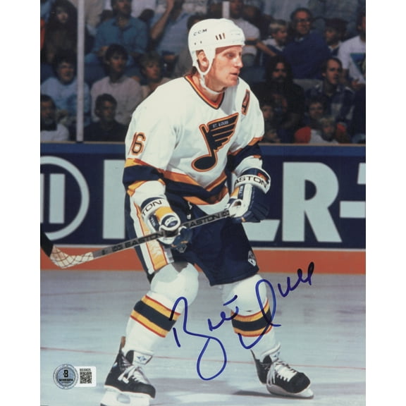 Brett Hull Autographed 8x10 Photo St. Louis Blues Beckett BAS QR #BS30625
