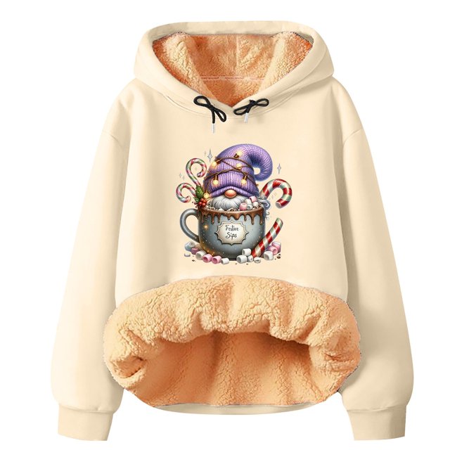 WILLBEST Sudadera Larga para Mujer, Estilo Navideño, Invierno, Gruesa, Cálida y Colorida Grande