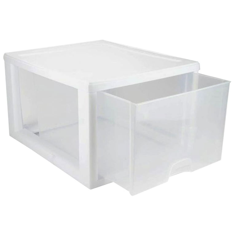 Sterilite Corporation 4-Drawers Gray Stackable Plastic Storage Drawer 24-in  H x 12.63-in W x 15-in D in the Storage Drawers department at