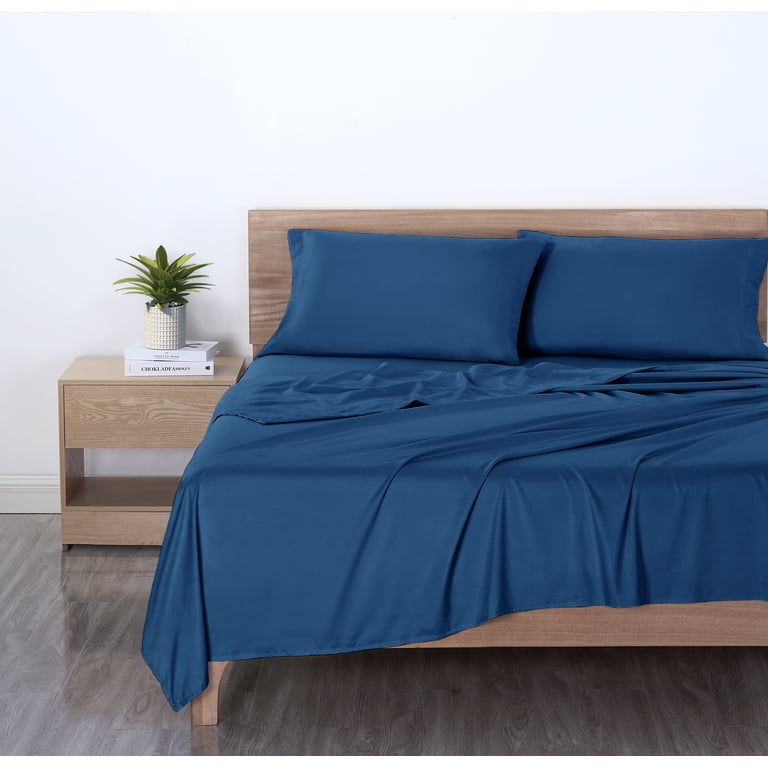 Mainstays Basic Value Microfiber Bed Sheet Set, Royal Blue, Queen