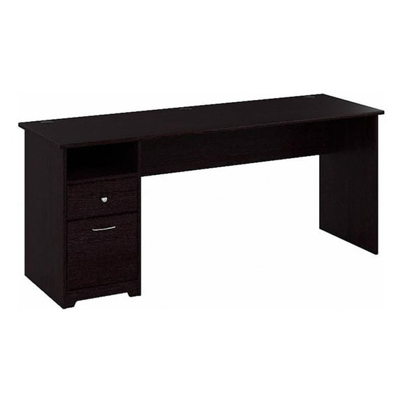Atlin Designs 72" Contemporary Wood Computer Desk with Drawers in Espresso Oak