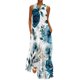 thumbnail image 1 of Gibobby Vestido largo casual de verano para mujer Vestido largo adecuado para mujer, vestido largo elegante suelto a la moda de verano para mujer, vestidos florales (Azul,XL), 1 of 5
