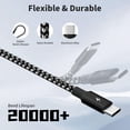 thumbnail image 2 of Cable de carga múltiple USB C Splitter, paquete de 2 unidades, 4 en 1, 5 pies, 2 of 7