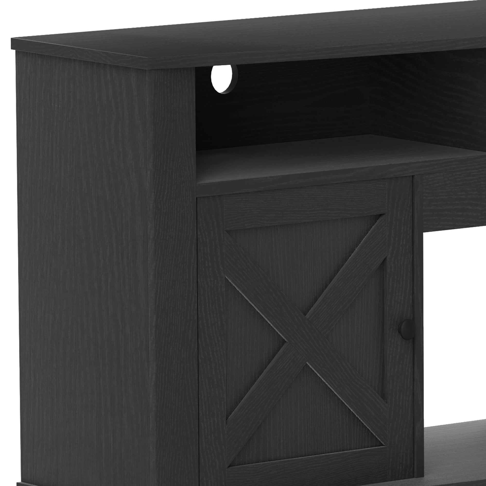 Uforic 70'' TV Stand for 80-Inch TV, Entertainment Center with Multi-Color LED Lighting, Charging Outlets, & Plenty of Storage for Living Room, Black