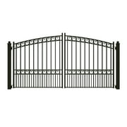 ALEKO Paris Style Ornamental Steel Dual Driveway Gate 12 ft x 6 ft Black