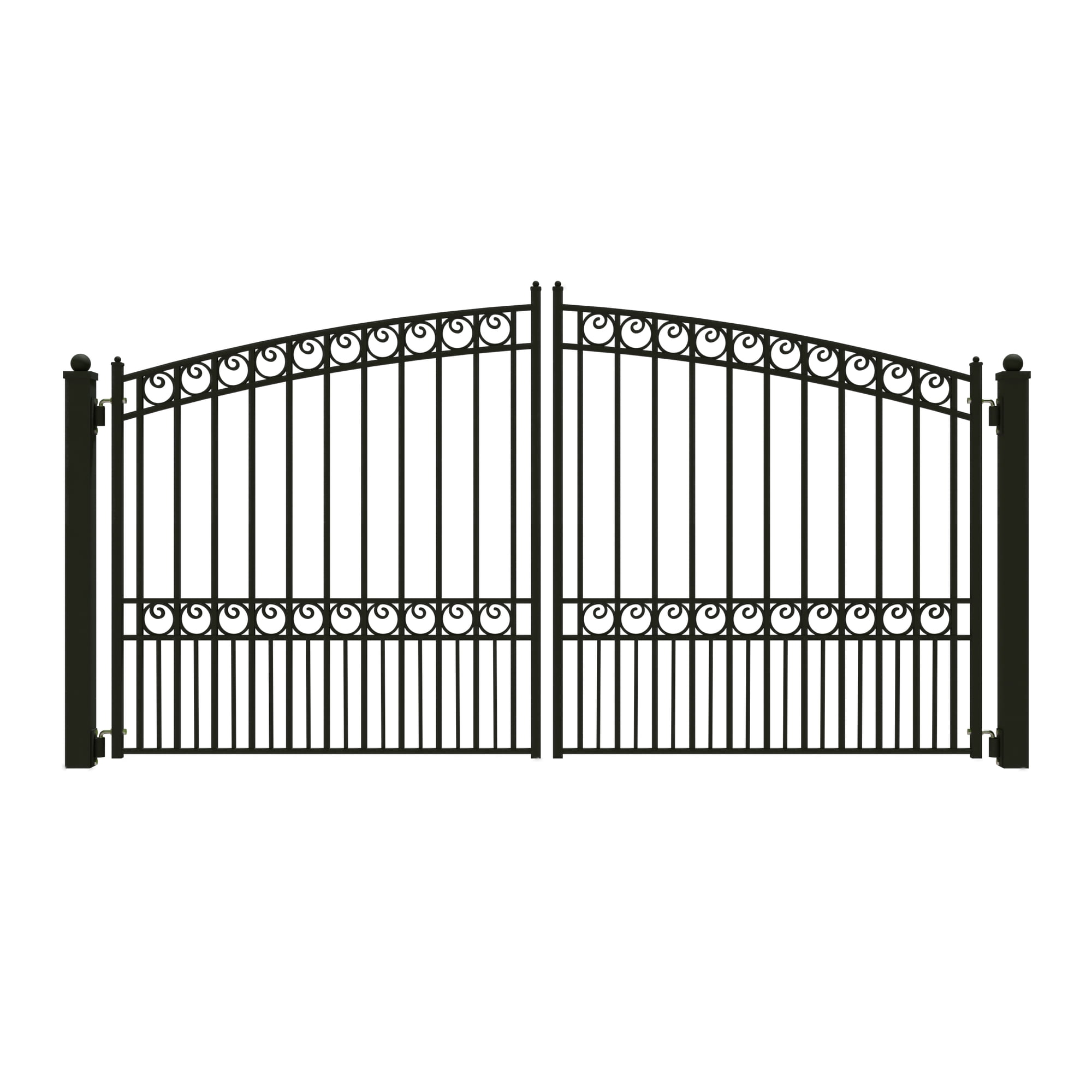 ALEKO Paris Style Ornamental Steel Dual Driveway Gate 12 ft x 6 ft Black