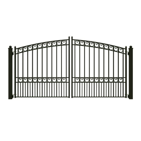 ALEKO Paris Style Ornamental Steel Dual Driveway Gate 12 ft x 6 ft Black