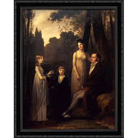 The Schimmelpenninck Family 28x36 Large Black Ornate Wood Framed Canvas Art by Pierre Paul Prud'hon