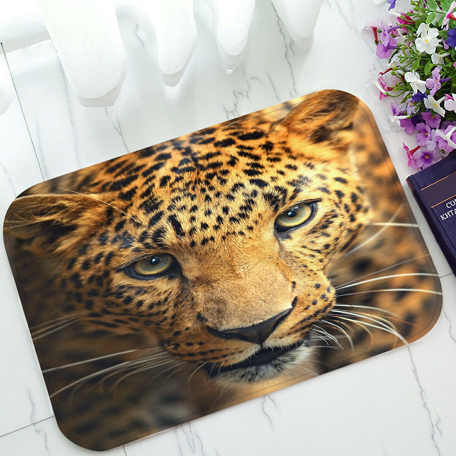 ECZJNT Leopard portrait Doormat Bath Mat Rug Entrance Rug Floor Mats 23