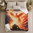 thumbnail image 5 of Firefighter Hero Flame Phoenix American Flag, Dramatic Artistic Scene, Warm Flannel Blanket for Office and Dorm, Art Lovers Appreciation Gift, Artistic Home Decor, 5 of 9