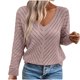 thumbnail image 2 of Ailaofu Women's Hollow Out Pullover Sweaters Vintage Lightweight V Neck Long Sleeve Knit Tops, 2 of 5