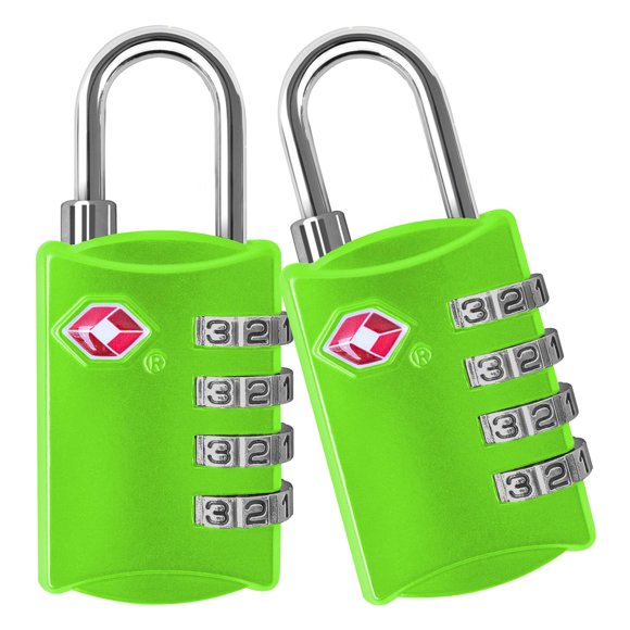Desired Tools Candados TSA para equipaje Candado de acero duradero de 2 piezas Sin llave Candado de combinación de 4 dígitos fácil de leer para mochilas Maletas de viaje Caja de herramientas Archivado